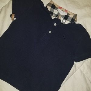 Boys burberry check collar polo size 4